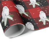 Snowy Owl on Buffalo Play Cadeaupapier (Rol Hoek)