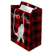 Snowy Owl on Buffalo Play Medium Cadeauzakje (Voorkant Gekanteld)