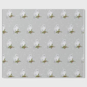 Snowy Owl on Pine and Berries Cadeaupapier (Vlak)