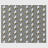 Snowy Owl on Pine and Berries Cadeaupapier (Vlak)