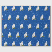 Snowy Owl on Pine and Berries Cadeaupapier (Vlak)