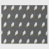 Snowy Owl on Pine and Berries Cadeaupapier (Vlak)