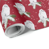 Snowy Owl on Pine Cadeaupapier (Rol Hoek)