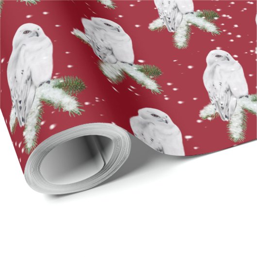 Snowy Owl on Pine Cadeaupapier (Rol Hoek)