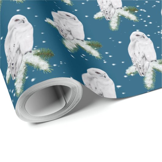 Snowy Owl on Pine Cadeaupapier (Rol Hoek)