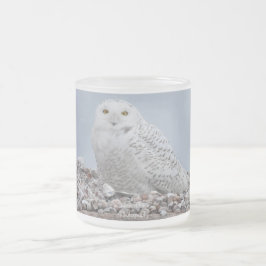 Snowy Owl on shells Coffee Mok
