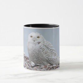 Snowy Owl on shells Coffee Mok