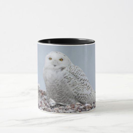 Snowy Owl on shells Coffee Mok (Midden)
