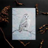 Snowy Owl on Winter Branch – Nature Art Briefkaart