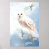 Snowy Owl op canvas Poster (Voorkant)