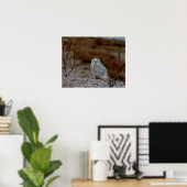 Snowy owl op een rots poster (Thuiskantoor)