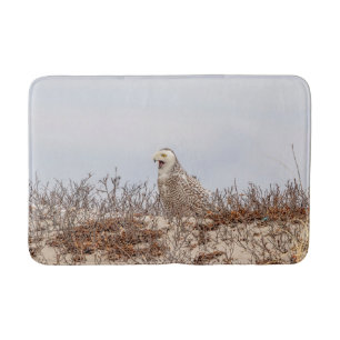 Snowy owl op het strand badmat