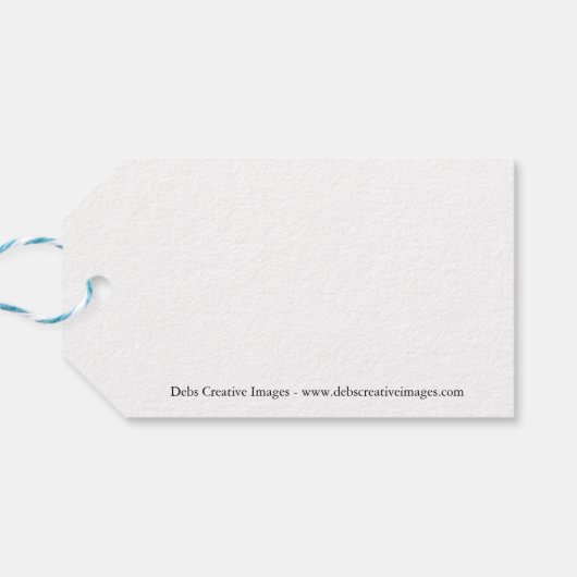 Snowy owl op het strand cadeaulabel (Achterkant Horizontaal)