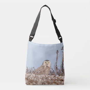 Snowy owl op het strand crossbody tas