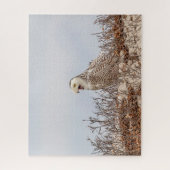 Snowy owl op het strand legpuzzel (Verticaal)