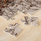 Snowy owl op het strand legpuzzel (Zijkant)