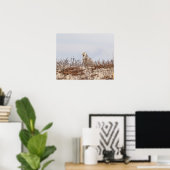 Snowy owl op het strand poster (Thuiskantoor)