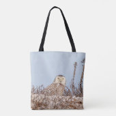 Snowy owl op het strand tote bag (Achterkant)
