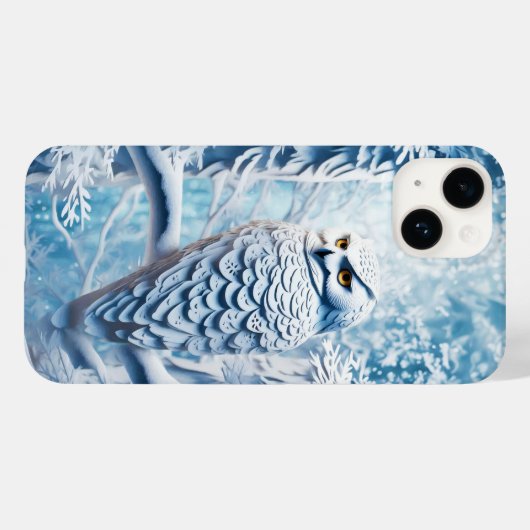 Snowy Owl Paper Cut Winter Case-Mate iPhone Case (Achterkant (horizontaal))
