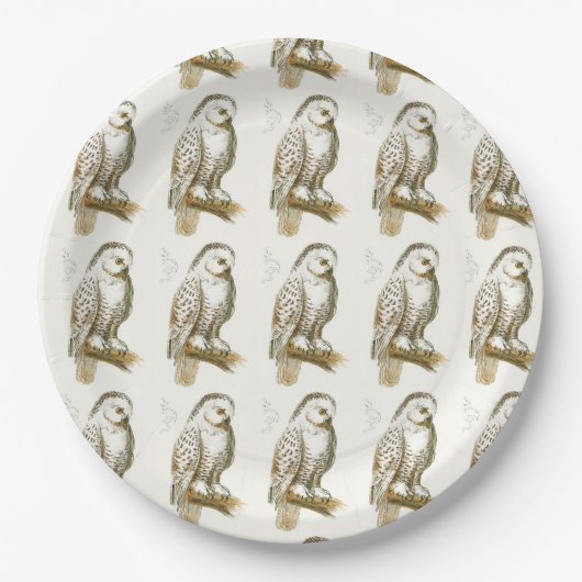 Snowy Owl Papieren Bordje (Voorkant)