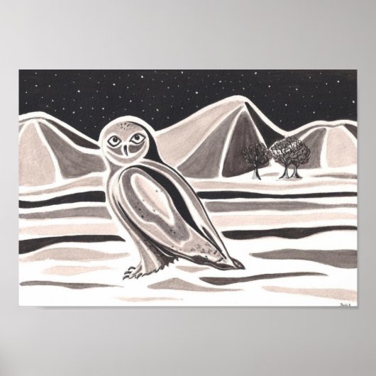 Snowy Owl poster (Voorkant)