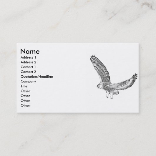 Snowy Owl Profile Card Visitekaartje (Voorkant)