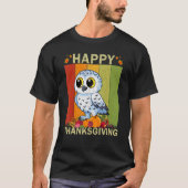 Snowy Owl Retro Graphic Family Matching Thanksgiv T-shirt (Voorkant)