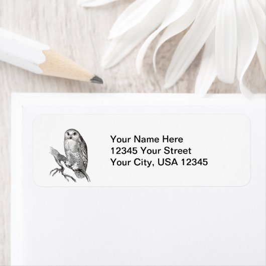  Snowy Owl Return Address Labels (Insitu)