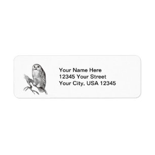  Snowy Owl Return Address Labels
