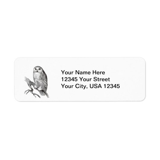  Snowy Owl Return Address Labels (Voorkant)