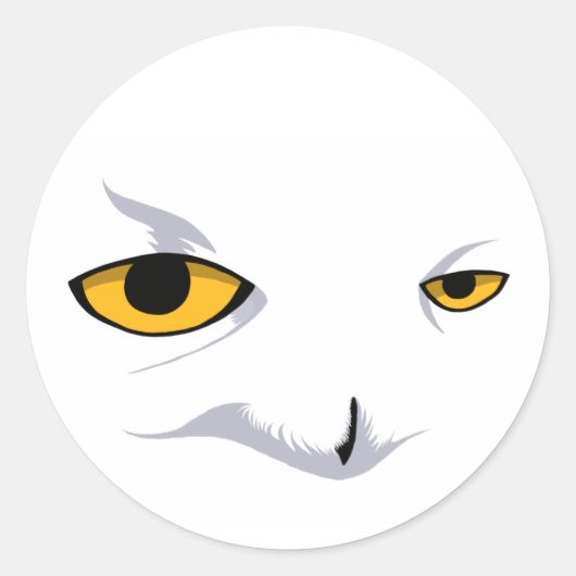 SNOWY OWL RONDE STICKER (Voorkant)