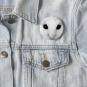 Snowy Owl Round Button (In situ)
