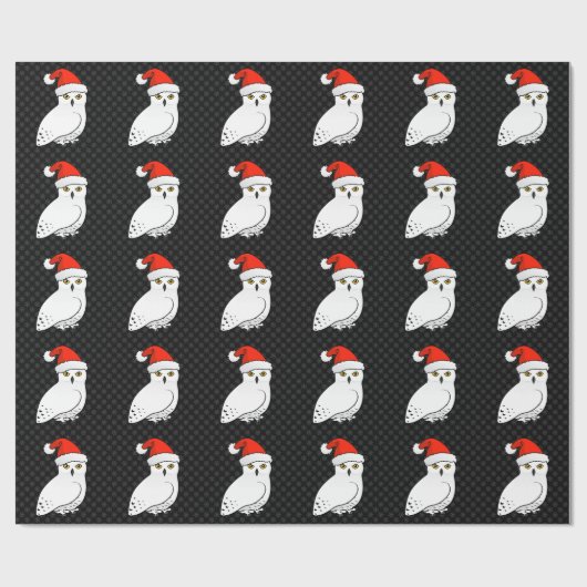 Snowy Owl Santa Cadeaupapier (Vlak)
