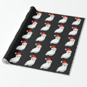 Snowy Owl Santa Cadeaupapier (Uitgerold)
