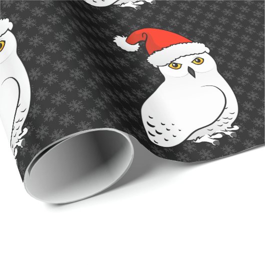 Snowy Owl Santa Cadeaupapier (Rol Hoek)