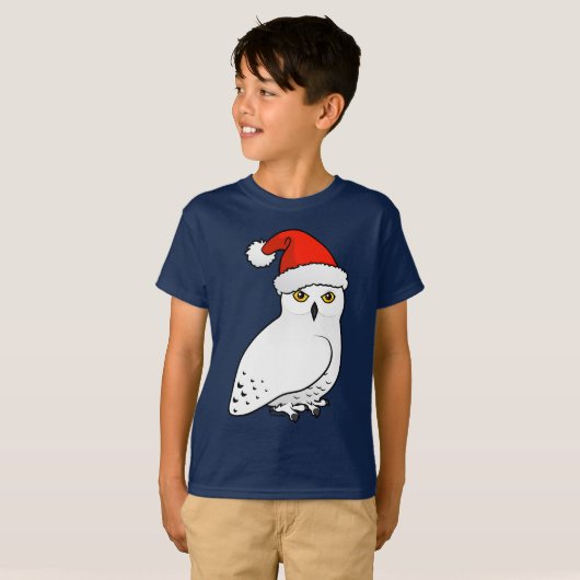 Snowy Owl Santa T-shirt (Voorkant volledig)