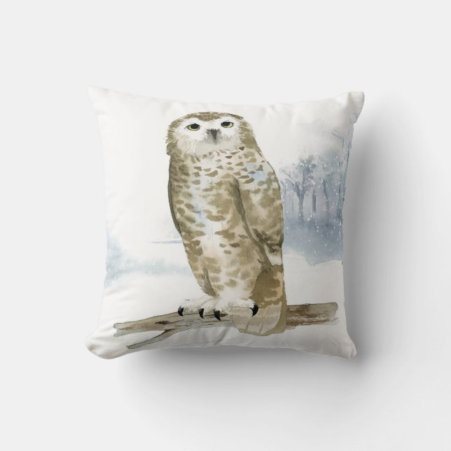 Snowy Owl Sierkussen Winter Pillow (Voorkant)