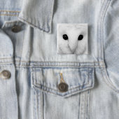 Snowy Owl Square Pin Vierkante Button 5,1 Cm (In situ)