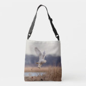 Snowy owl start op crossbody tas (Achterkant)
