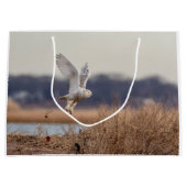 Snowy owl start op large cadeautasje (Voorkant)