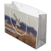 Snowy owl start op large cadeautasje (Achterkant Gekanteld)