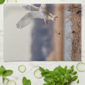 Snowy owl start op theedoek (Gevouwen)