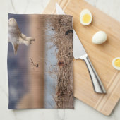 Snowy owl start op theedoek (Quarter Fold)