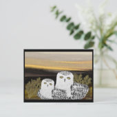 Snowy Owl Sunrise Briefkaart (Staand voorkant)