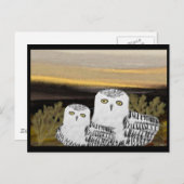 Snowy Owl Sunrise Briefkaart (Voorkant / Achterkant)