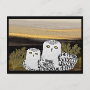 Snowy Owl Sunrise Briefkaart
