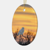 Snowy Owl Sunset Ornament (Links)