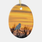 Snowy Owl Sunset Ornament (Achterkant)