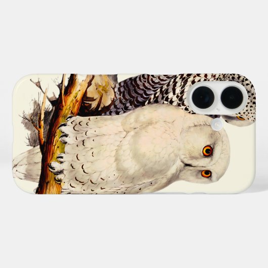 Snowy Owl tekening Case-Mate iPhone Case (Achterkant (horizontaal))