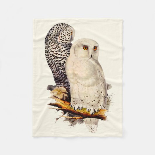  Snowy Owl tekening Fleece Deken (Voorkant)